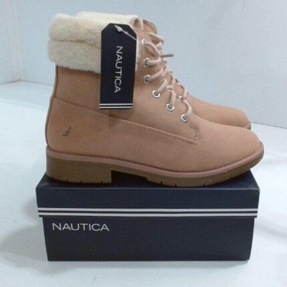 NWT NAUTICA ZABRA YOUTH GIRL'S BOOT'S WITH FAUX FUR TRIM MAUVE 5